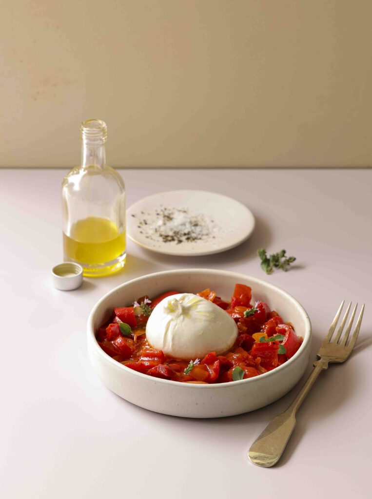 Peperonata mit Burrata - ein Sommergericht